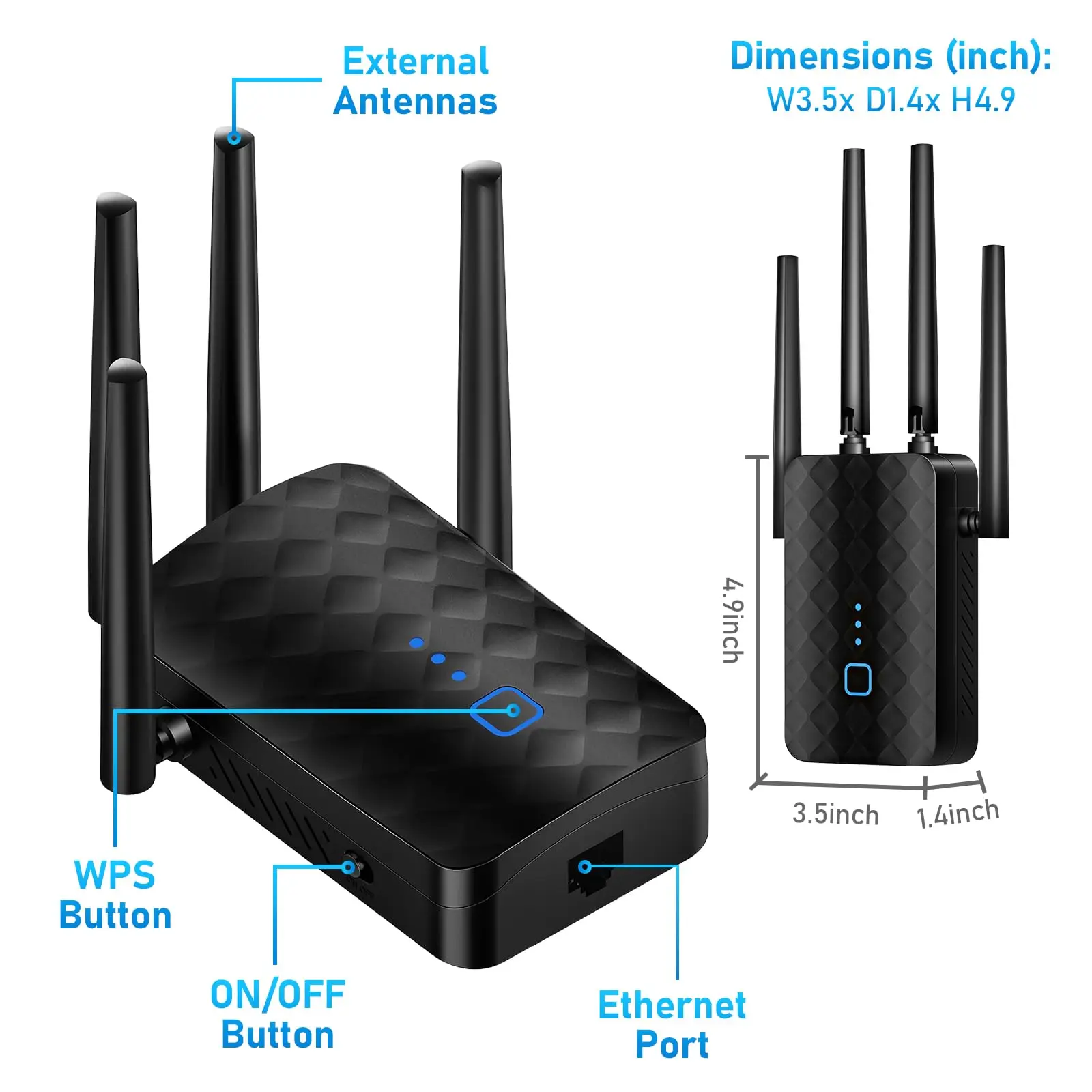Omnidirectional 1200Mbps WiFi Repeater 2.4G 5G Wifi Booster Universal Wifi Range Extender Wifi Extender with GPRS GSM IP Netw