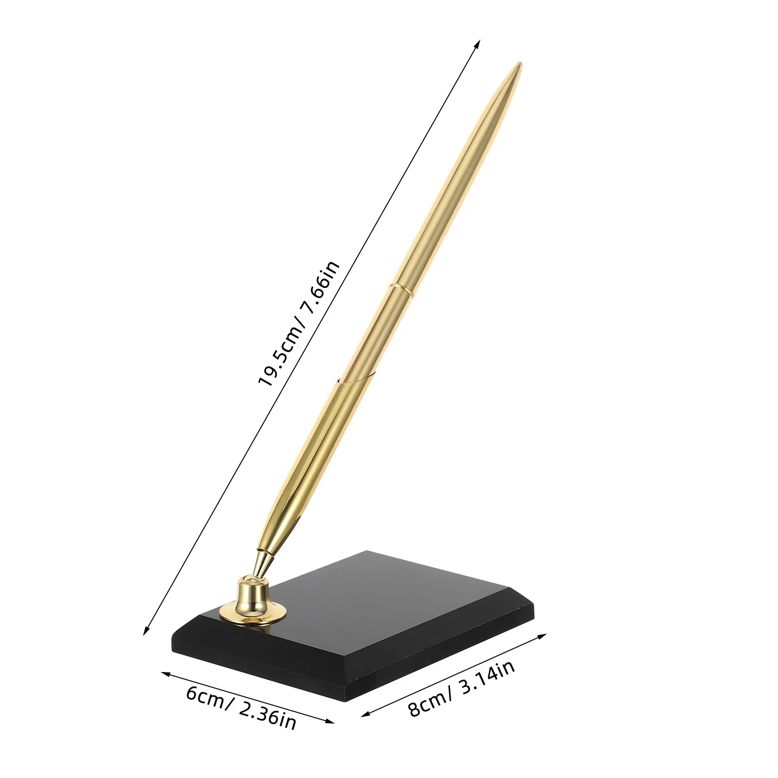 Stable Placement Signing Pen Acrylic Base Metal Ballpoint Reception Counter Guest Book Wedding Sign in Signature Pen with Stand