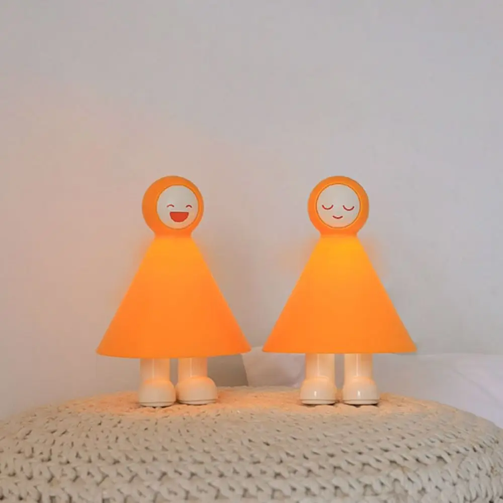

Portable Soft Light Decorated Small Desk Lamp Rechargeable Cute Scarecrow Sleeping Light Smile ABS Atmosphere Night Light Kid