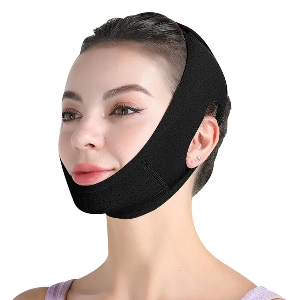 Masque de lifting réutilisable en V, sangle amincissante pour le visage, ceinture à double forme