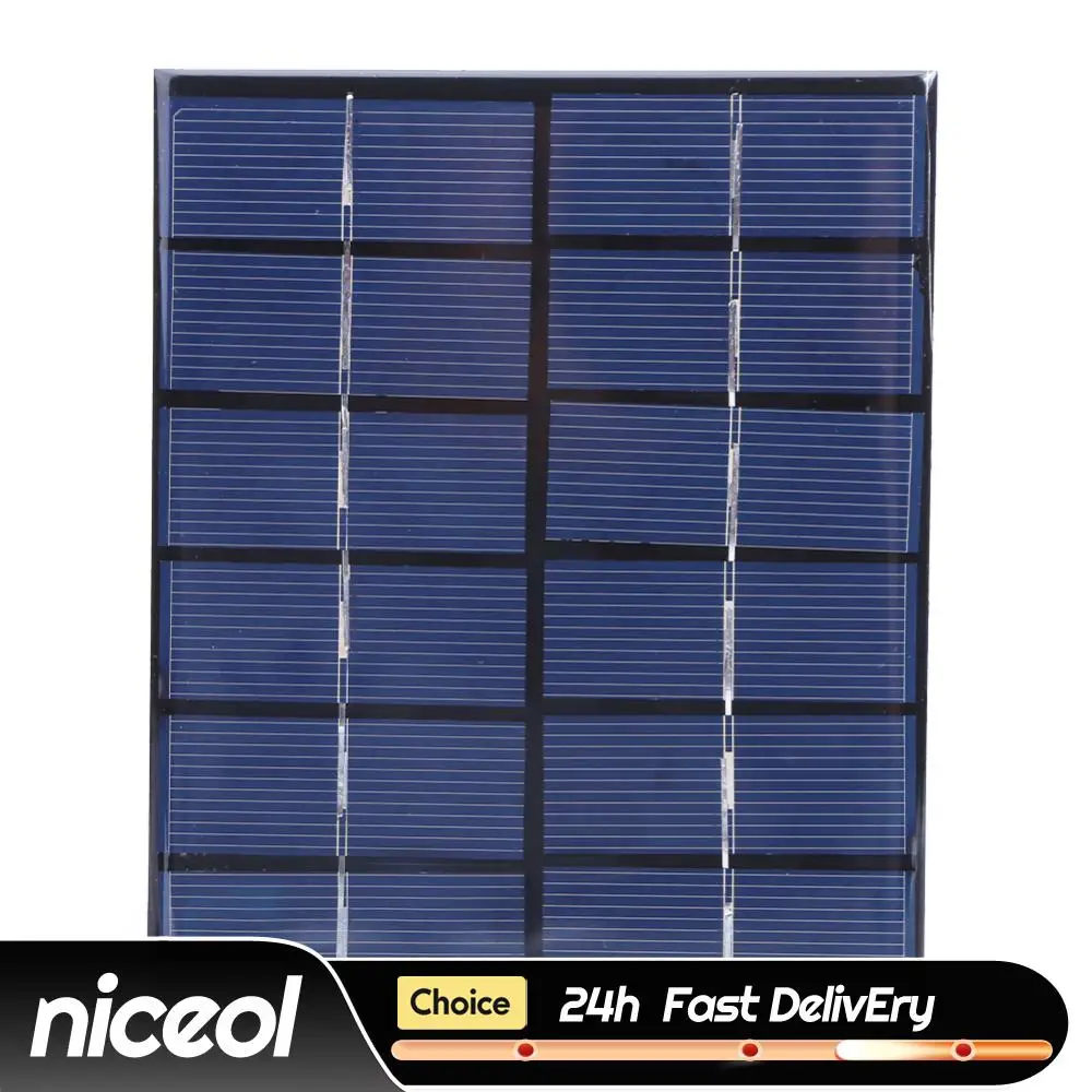 Panel Solar de 2W 6V, Panel Cargador Solar DIY, Panel Solar Portátil de Alta Eficiencia para Electrodomésticos de Bajo Consumo