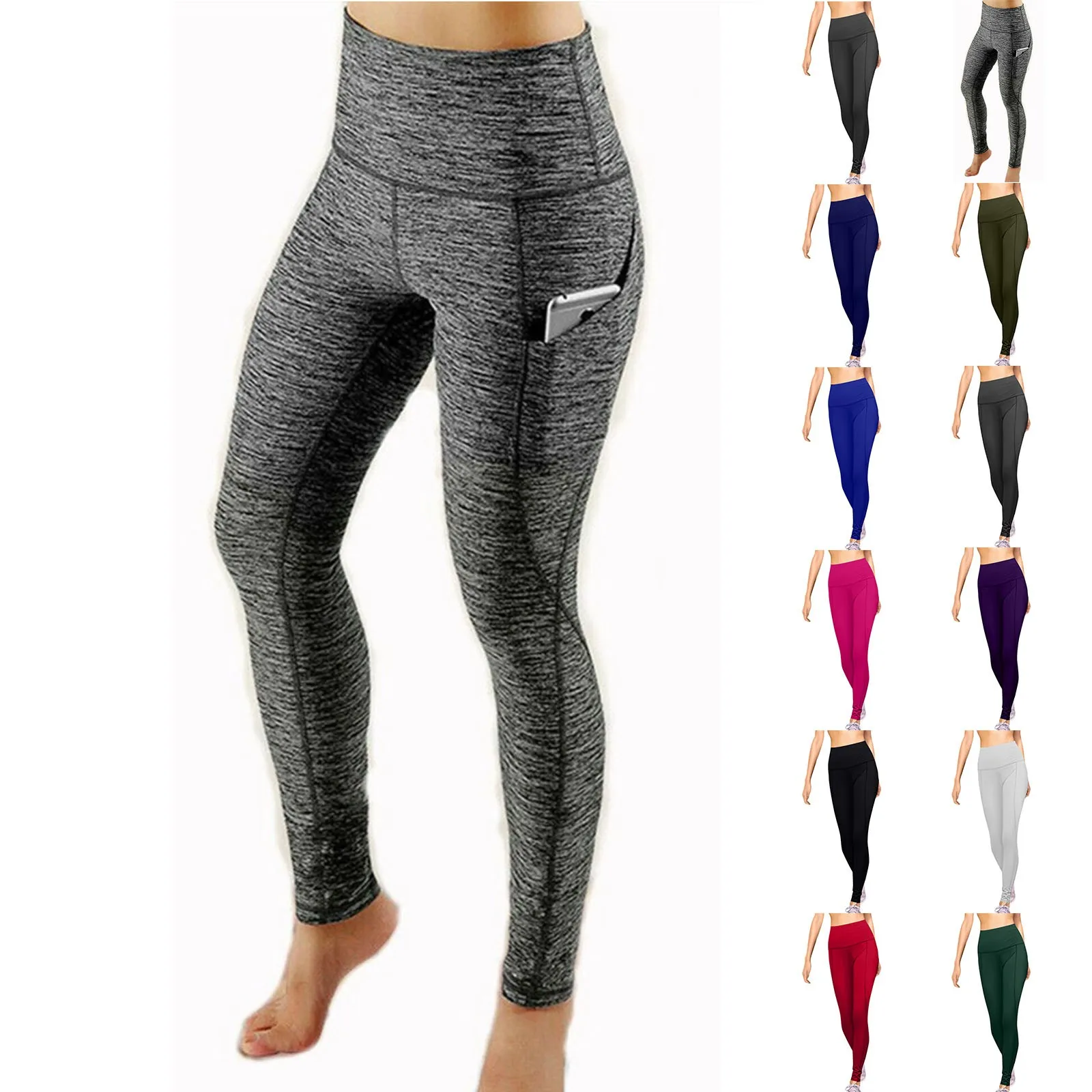 High Waist Legging Pockets Fitness Bottoms Running Sweatpants for Women Quick-Dry Sport Trousers Workout Yoga Pants
