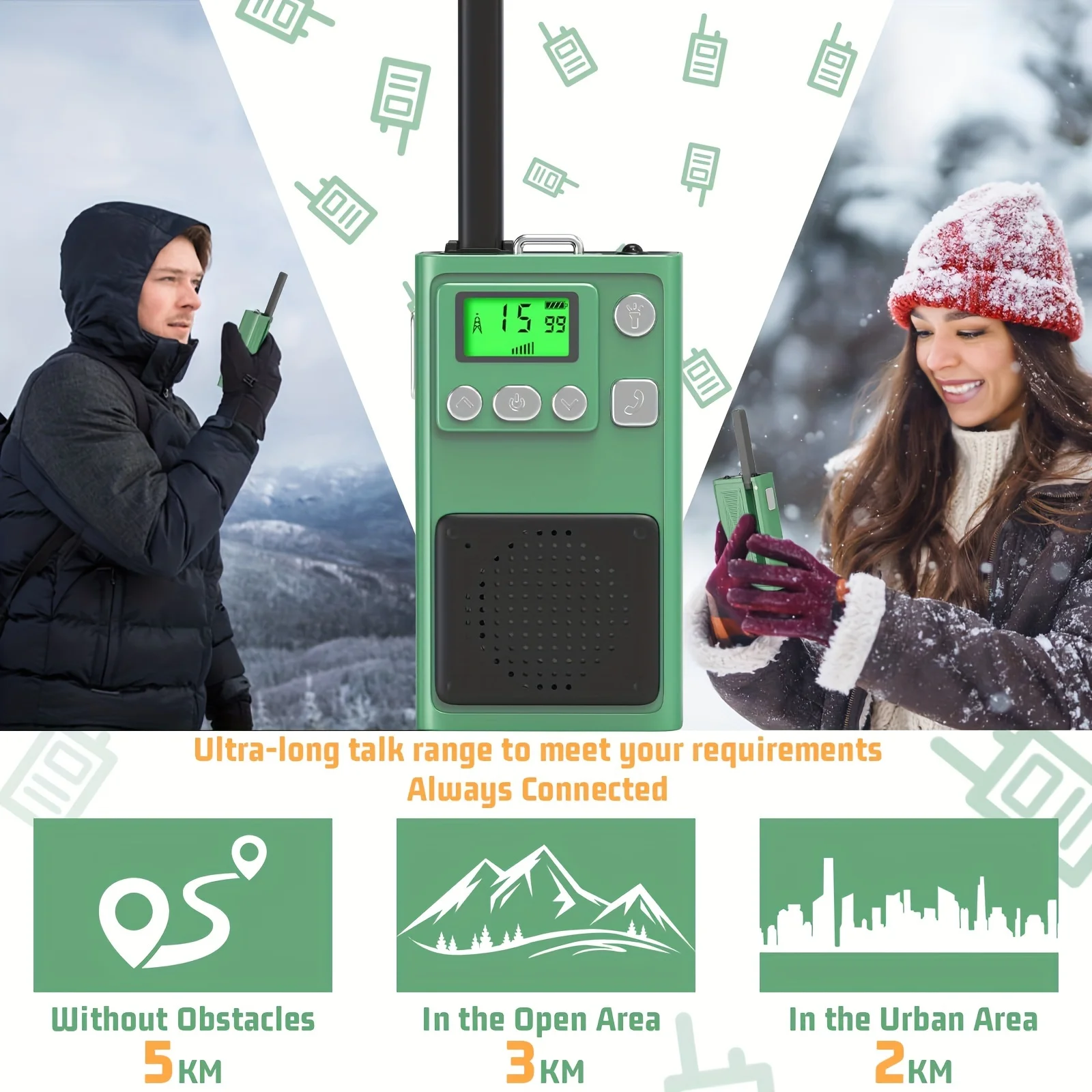2 Stuks Elektronische Lange Afstand Walkie Talkie Speelgoed 2 Weg Ontvanger Elektronische speelgoed Radio LCD Zaklamp Kinderen Cadeau voor kind Outdoor