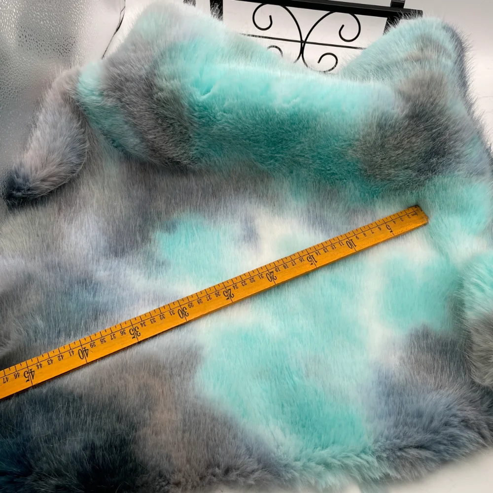 Gradient Rainbow Imitation Fox Plush Fabric for Doll Clothing Set Soft Decoration Thick Cloth Diy Sewing Material - view 5