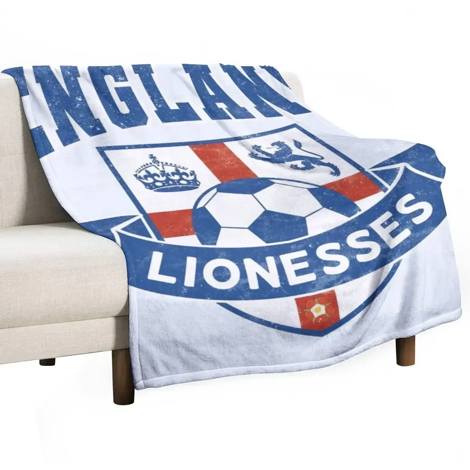 

England Lionesses Football Badge (#04) Throw Blanket Designers Plaid Comforter Blankets