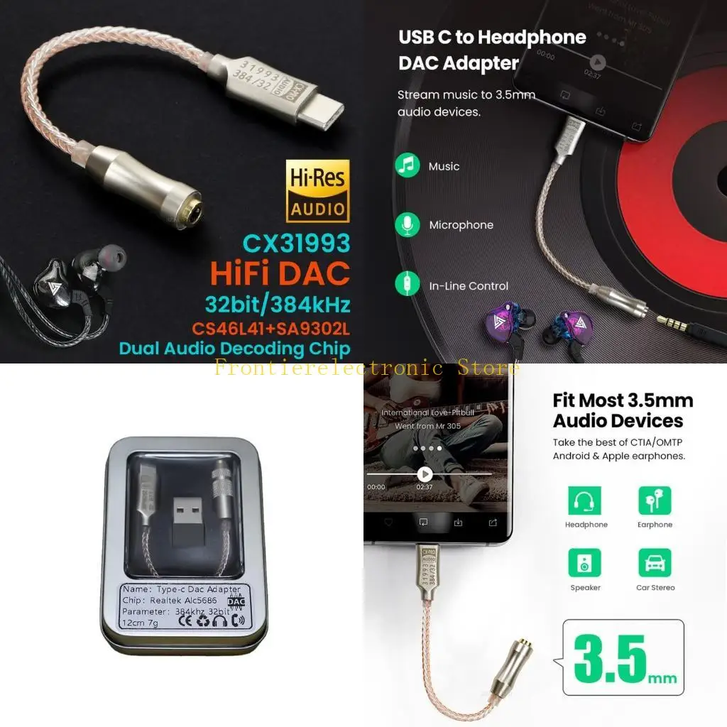 

G8DB ALC5686 USB Type C до 3,5 мм ЦАП-усилитель для наушников, цифровой декодер AUX