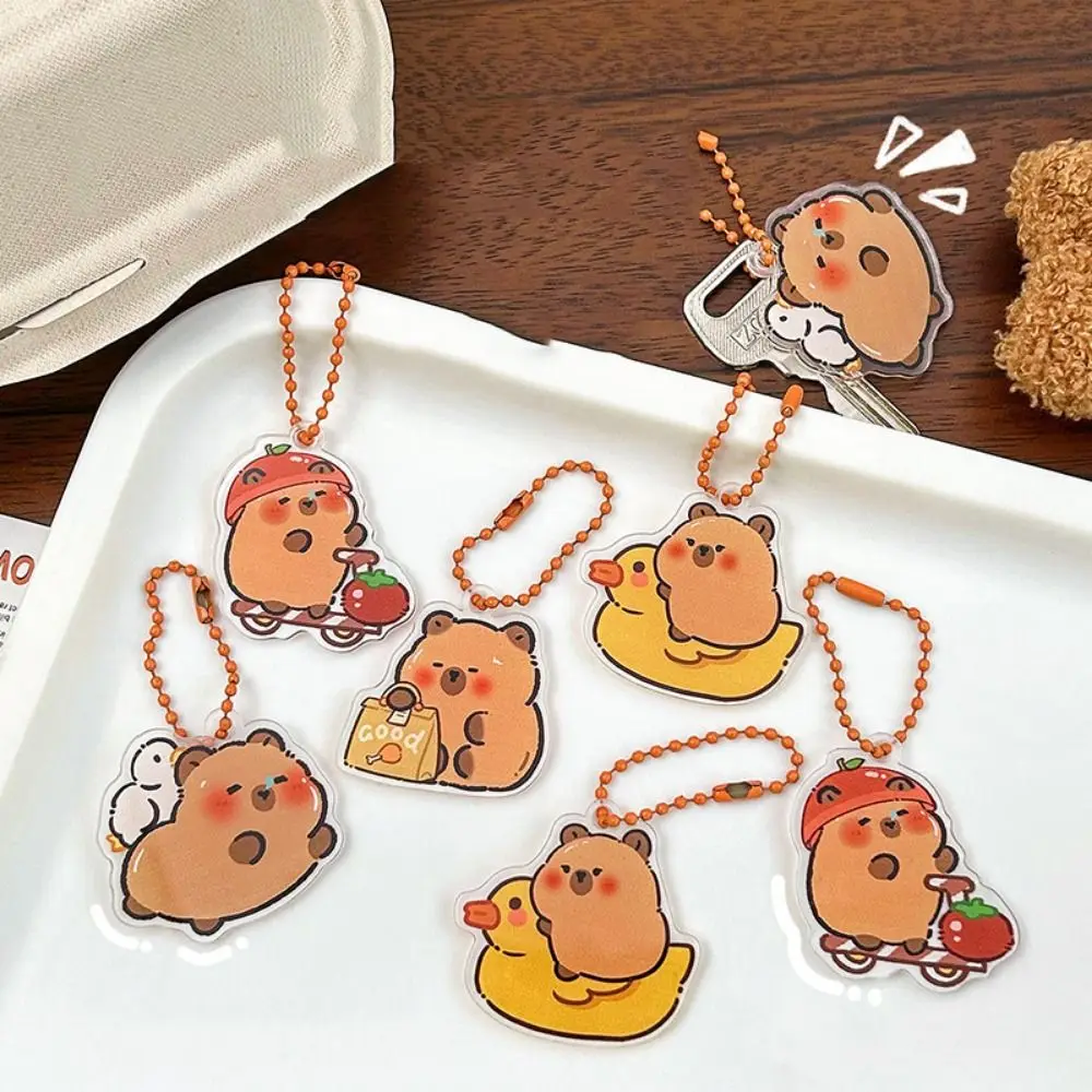 Kawaii Acrylic Capybara Acrylic Keychain Funny Cute Kapibara Bag Hanging Cartoon Creative Capibara Pendant Hanging Accessory