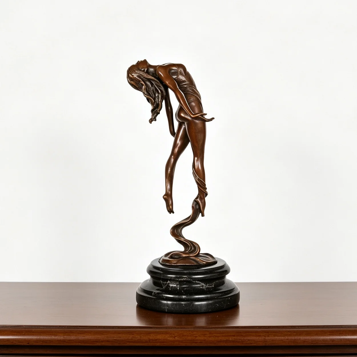 Bronze Jumping Dance Young Girl Statue Modern Woman Art Female Sculpture Art Home Decor