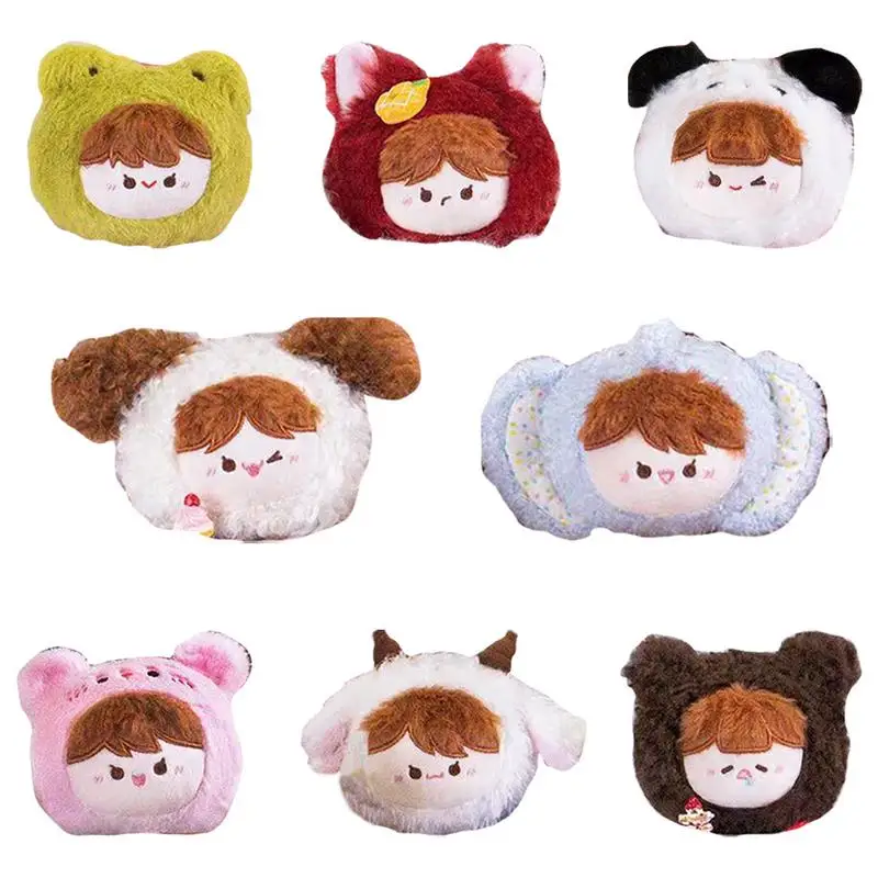 Cute Doll Keychain Relieve Stress Plush Doll Ornament Comfortable Animal Hat Design Pinch Dolls For Women Stretchy Desktop Doll