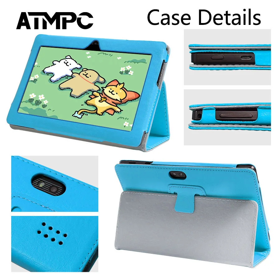 Tablet ATMPC da 7 pollici, Android 11, 3 GB di RAM+32 GB di ROM, Quad-Core, 3500 mAh, WIFI, BT 4.2, display IPS 1024*600, tablet con custodia magnetica