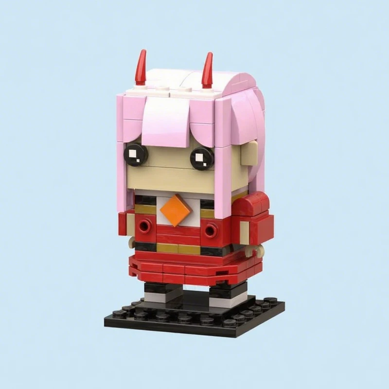 135 деталей MOC Zero Two из «Дарлинг ин дэ Франкс» — модель BrickHeadz, строительные блоки, коллекция для художественного образования, идея для творчества своими руками.