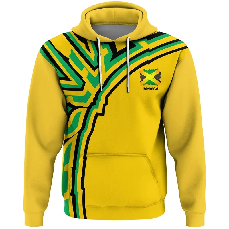 Jamaica Flag Hoodie For Men 3D Printed Graphic Pullovers Tops Oversized Hoodie Streetwear Hooded Sweatshirts Kids Clothing