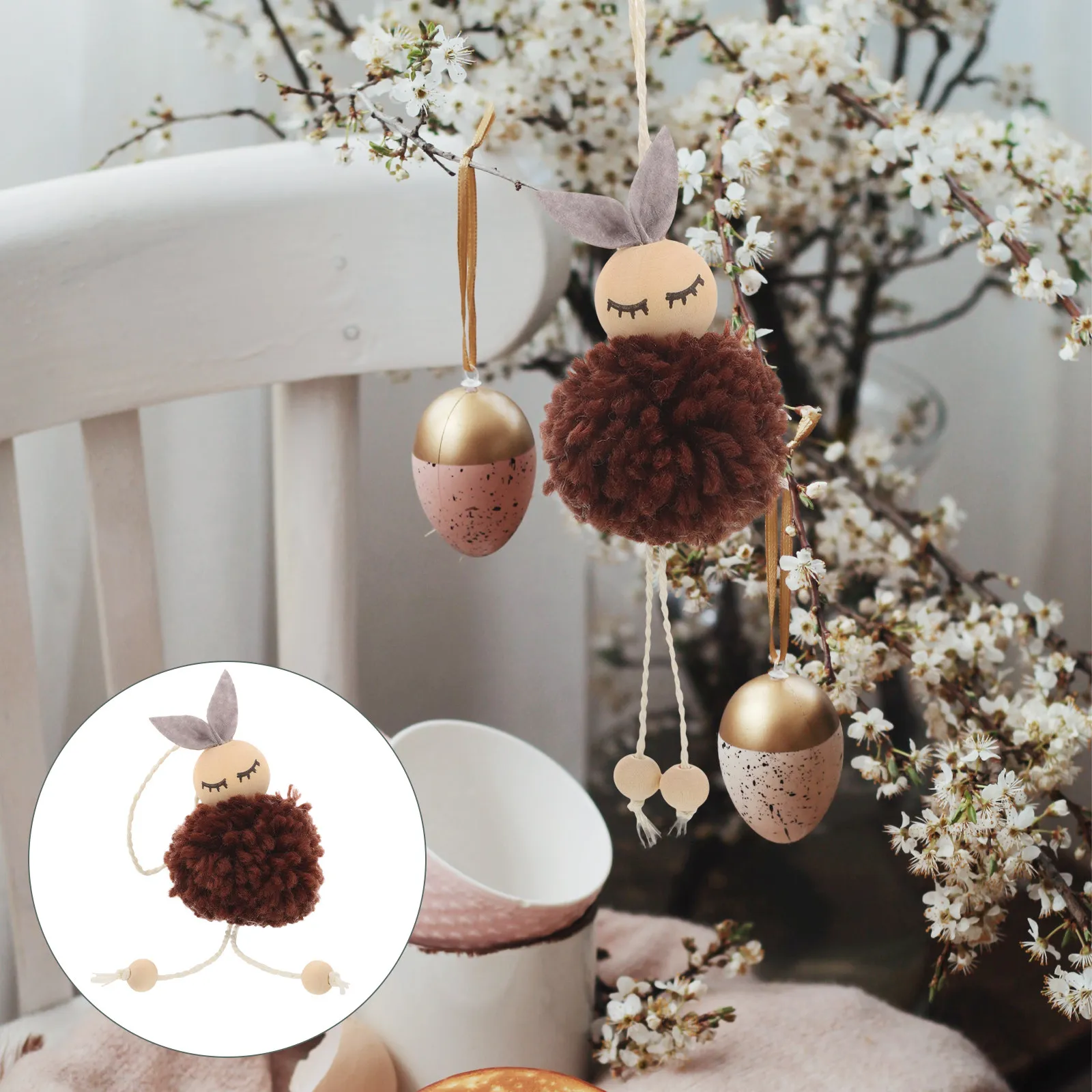 

Easter Bunny Hanging Decorations Sturdy Safe Material Indoor Outdoor Use Festival Scene Layout Prop Home Door Tree