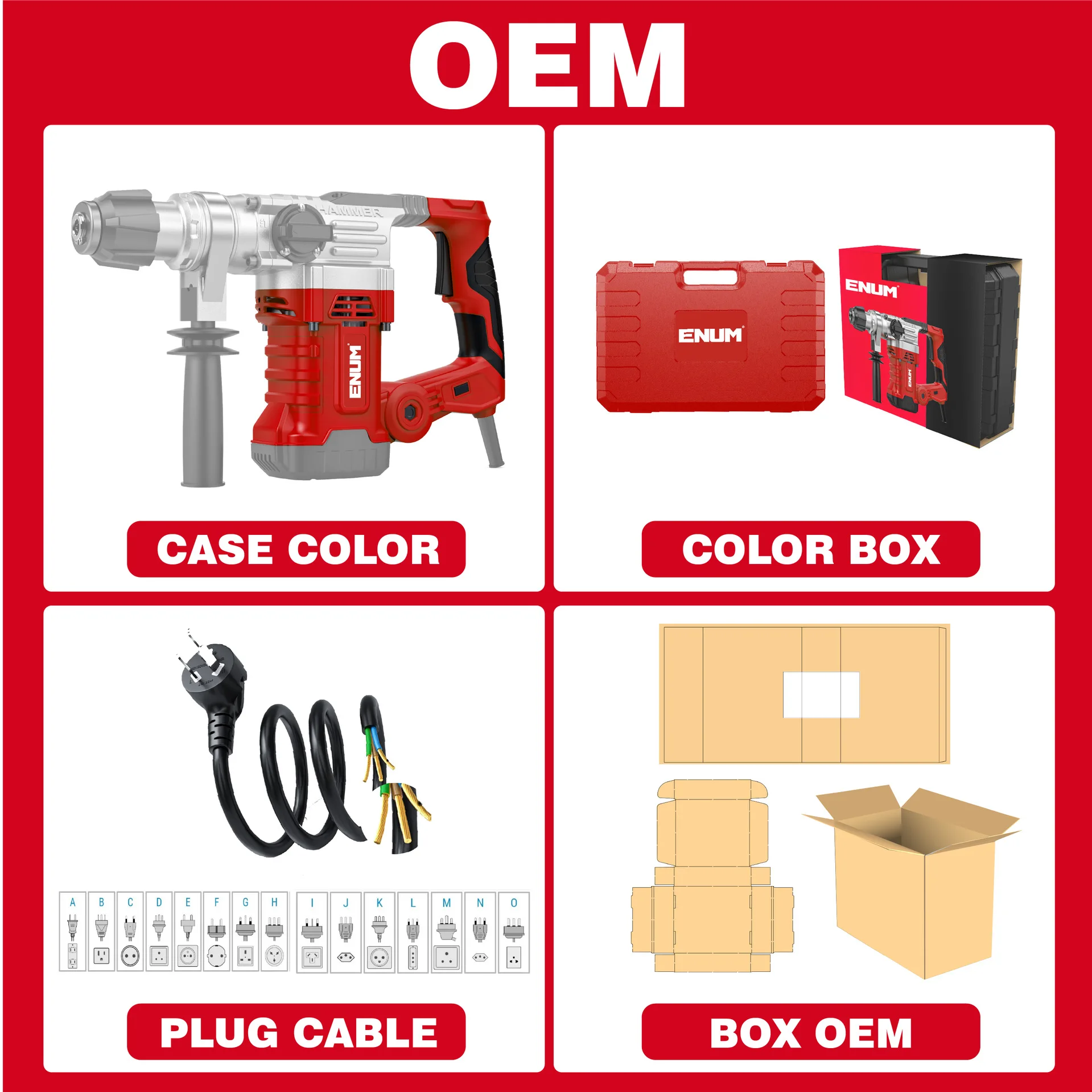 Czerwona elektryczna młot udar – Power Tools In Construction recenzja i cena