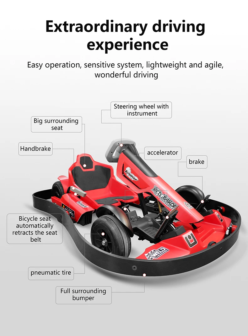 Hot Sale Electric Go kart for Kids Cheap Electric Karting Cars Race for Child Youth Adult Gocart Ride for Outdoor Race