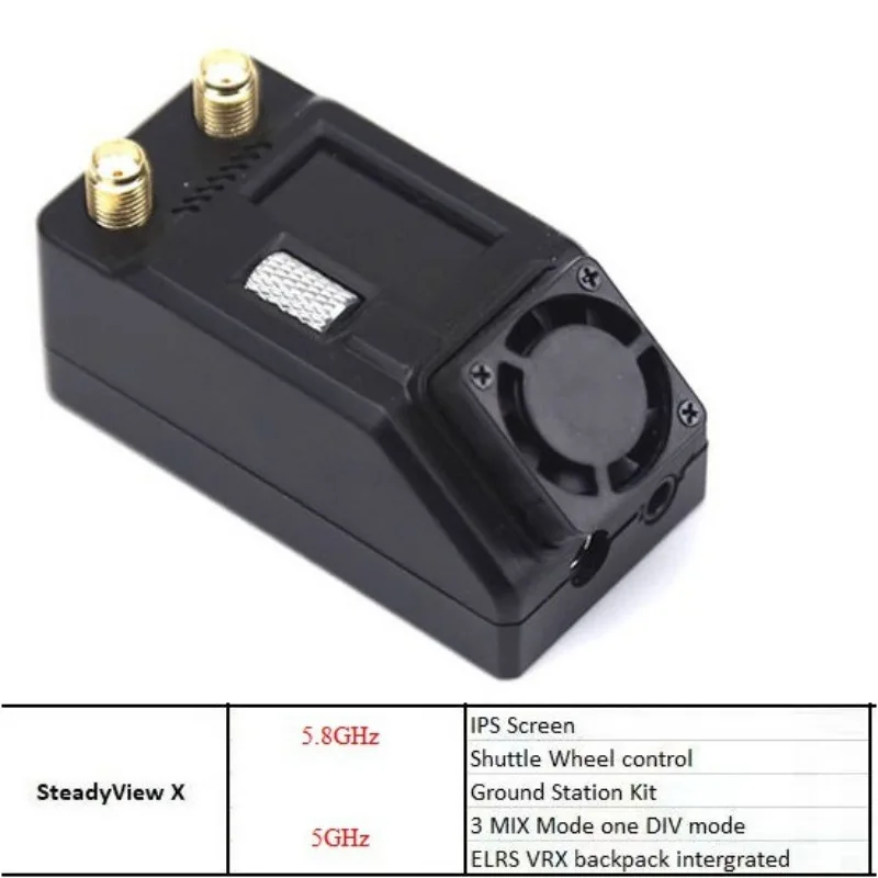 5/5.8G IPS Screen Video Receiver Module With Cooling Fan Support Independent Ground Station Kit