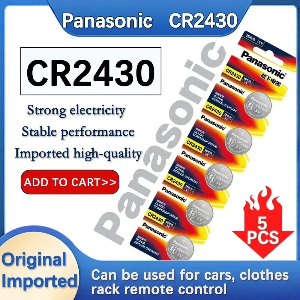 2Pcs-20Pcs Panasonic CR2430 3V Lithium Batteries Button Coin Cell for Watch Electronic Scales Electric Light Calculadoras