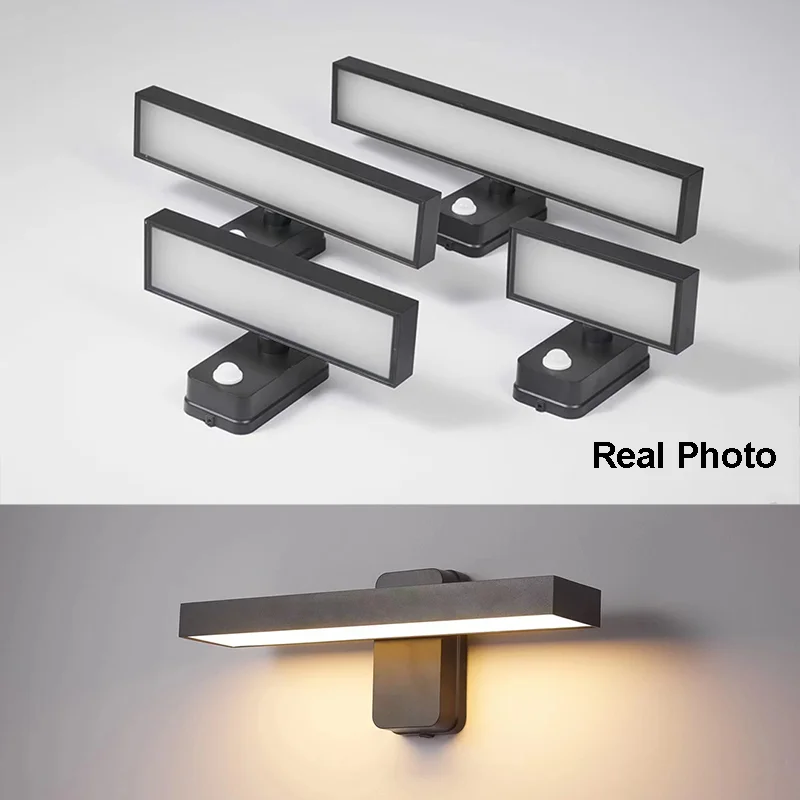 

Outdoor Motion Sensor Adjustable Angle Square Porch Light Waterproof IP65 Balcony Garden Courtyard Tuya RGB LED Wall Sconces