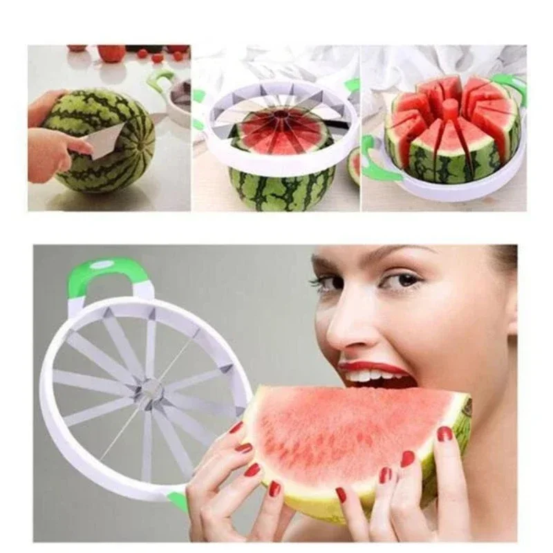 Kitchen Practical Tools Creative Watermelon Slicer Watermelon Cutter Knife 430 Stainless Steel Cantaloupe Fruit Cutter Slicer