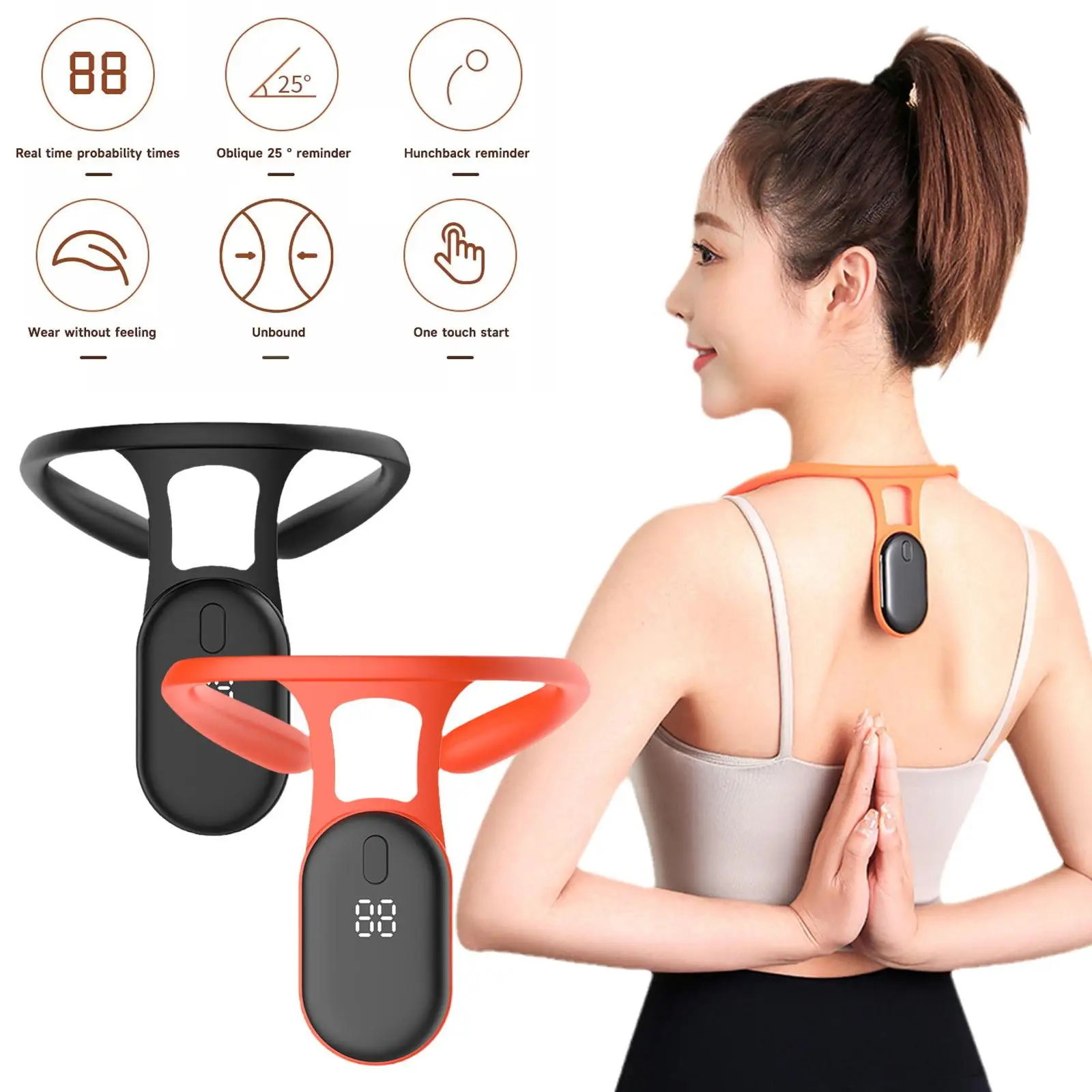 Smart Posture Corrector Device para adultos e crianças, Scientific Back Posture Training, Monitoramento em tempo real