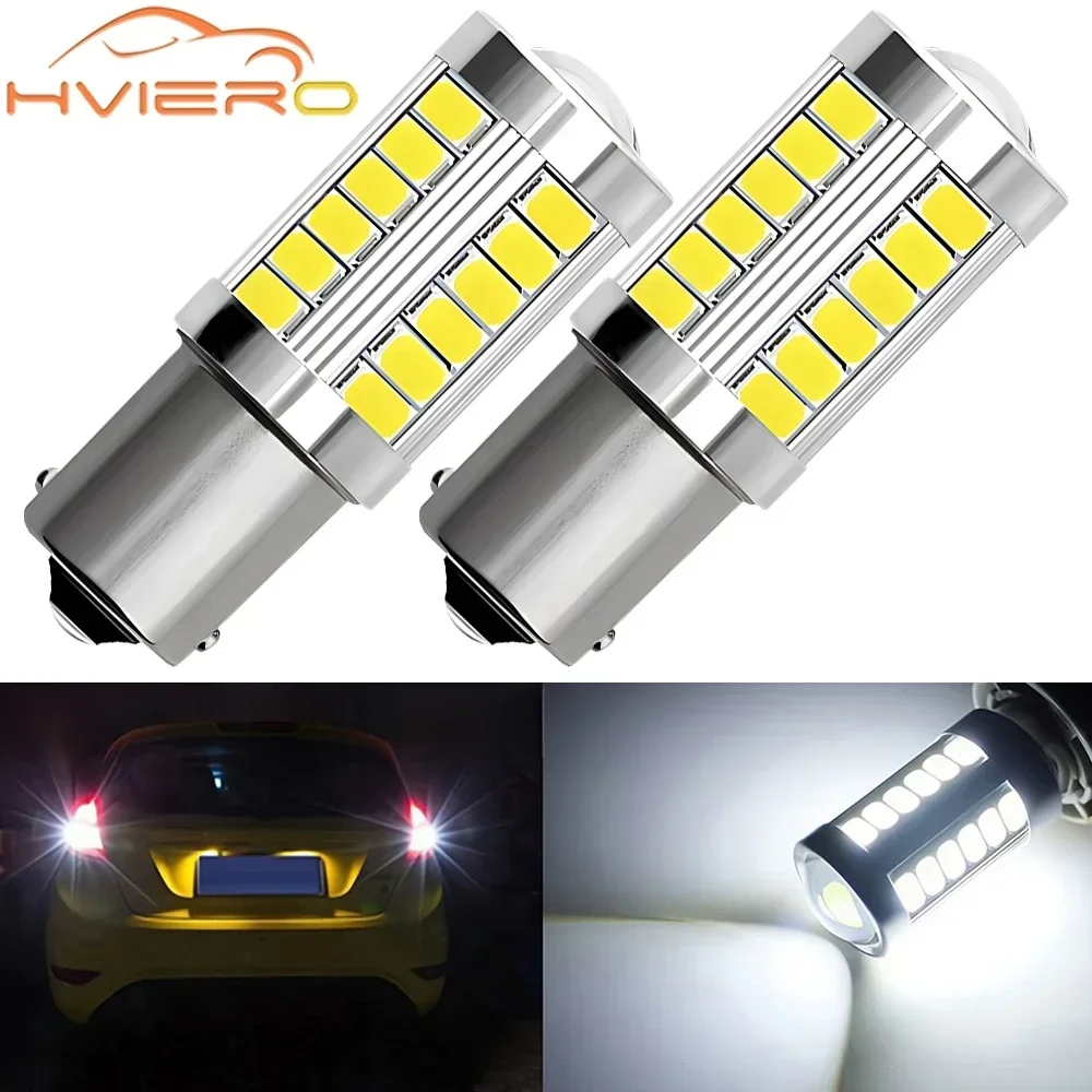 

2PCS 33SMD 1156 7443 3157 New Car License Plate Lights Led White Red Yellow Turn Additional Brake Light Tail Lamp Auto Rear Bulb