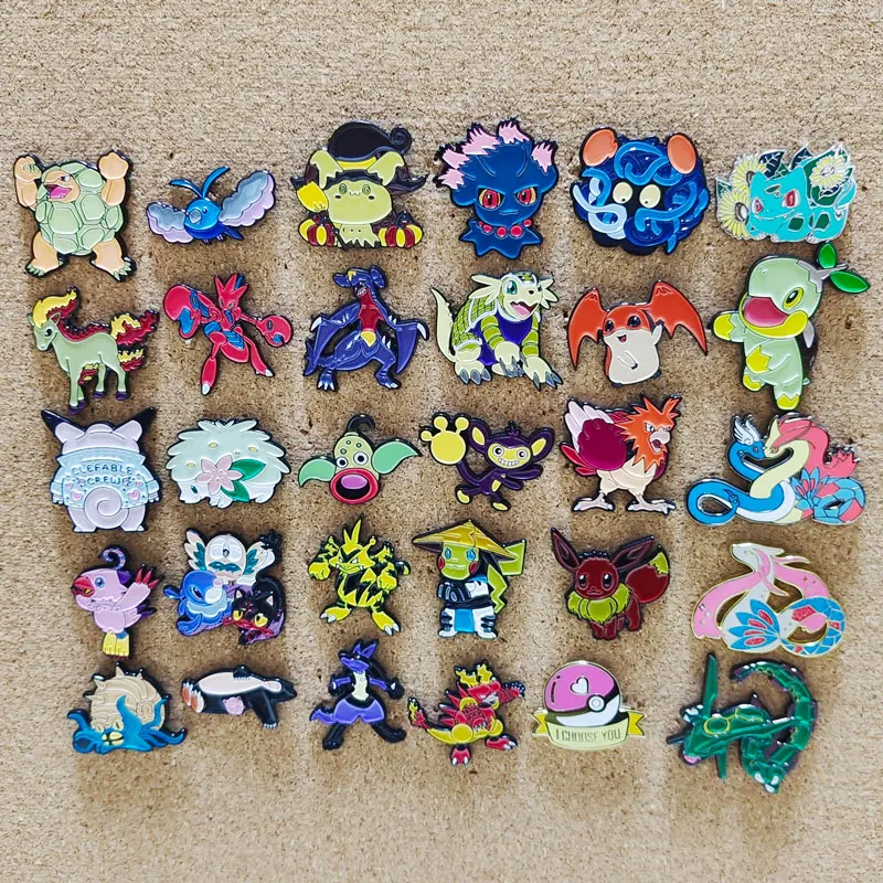 Pokemon Cartoon Game Brooch Metal Enamel Badge Pin Backpack Hat Lapel Badge Men Women Fashion Jewelry Accessories Gifts