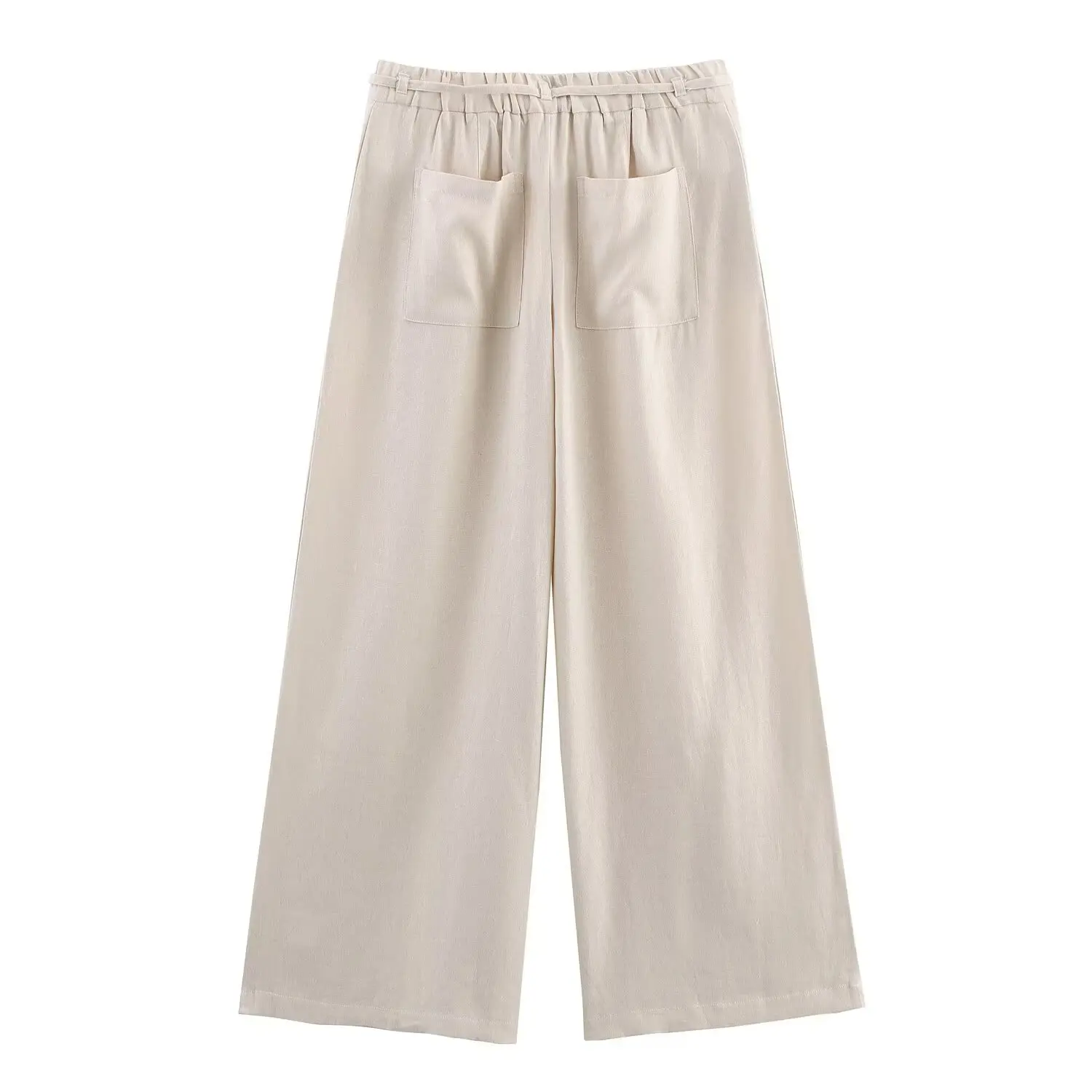 新しいリネンのワイドレッグパンツ。 簡単にシックで、とても快適で、リラックスした雰囲気を演出します。