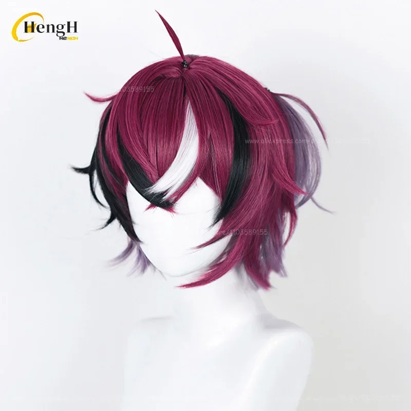 In Stock Anime Synthetic Doppio Dropscythe Short 30cm Gradient Cosplay Anime Wig Heat Resistant Hair Halloween Wigs + A Wig Cap