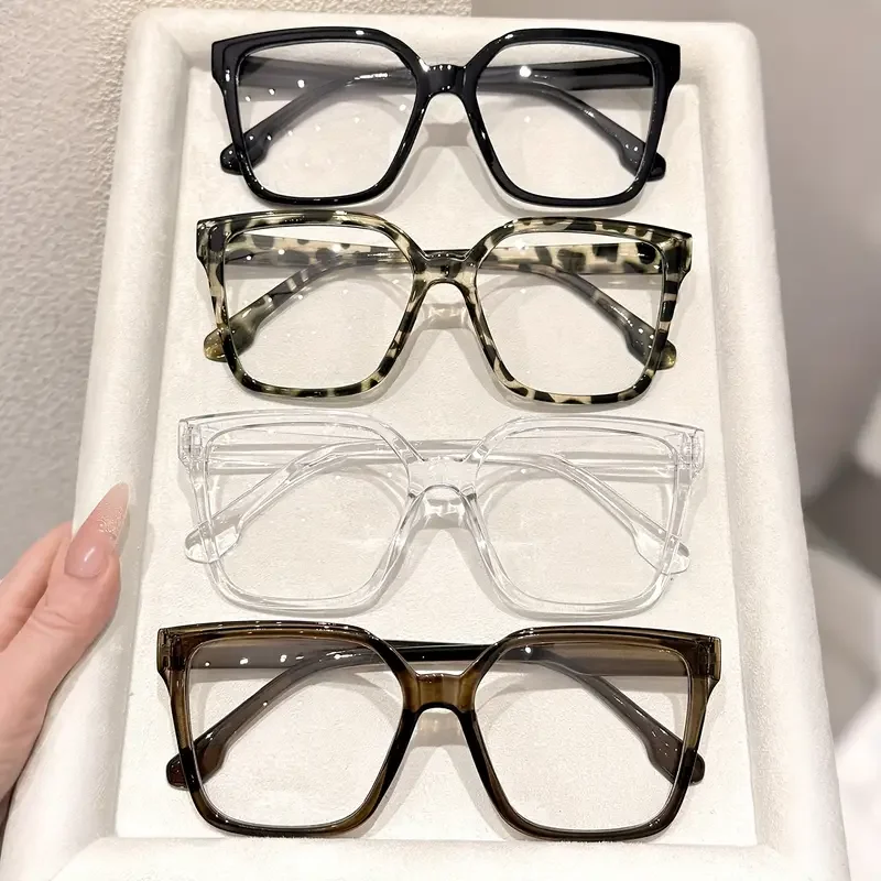 1 Stück/2 Stück/3 Stück/4 Stück elegante, einfache und stilvolle geometrische Brille mit transparenten Gläsern, geeignet für das tägliche Lesen im Büro – Detail 17