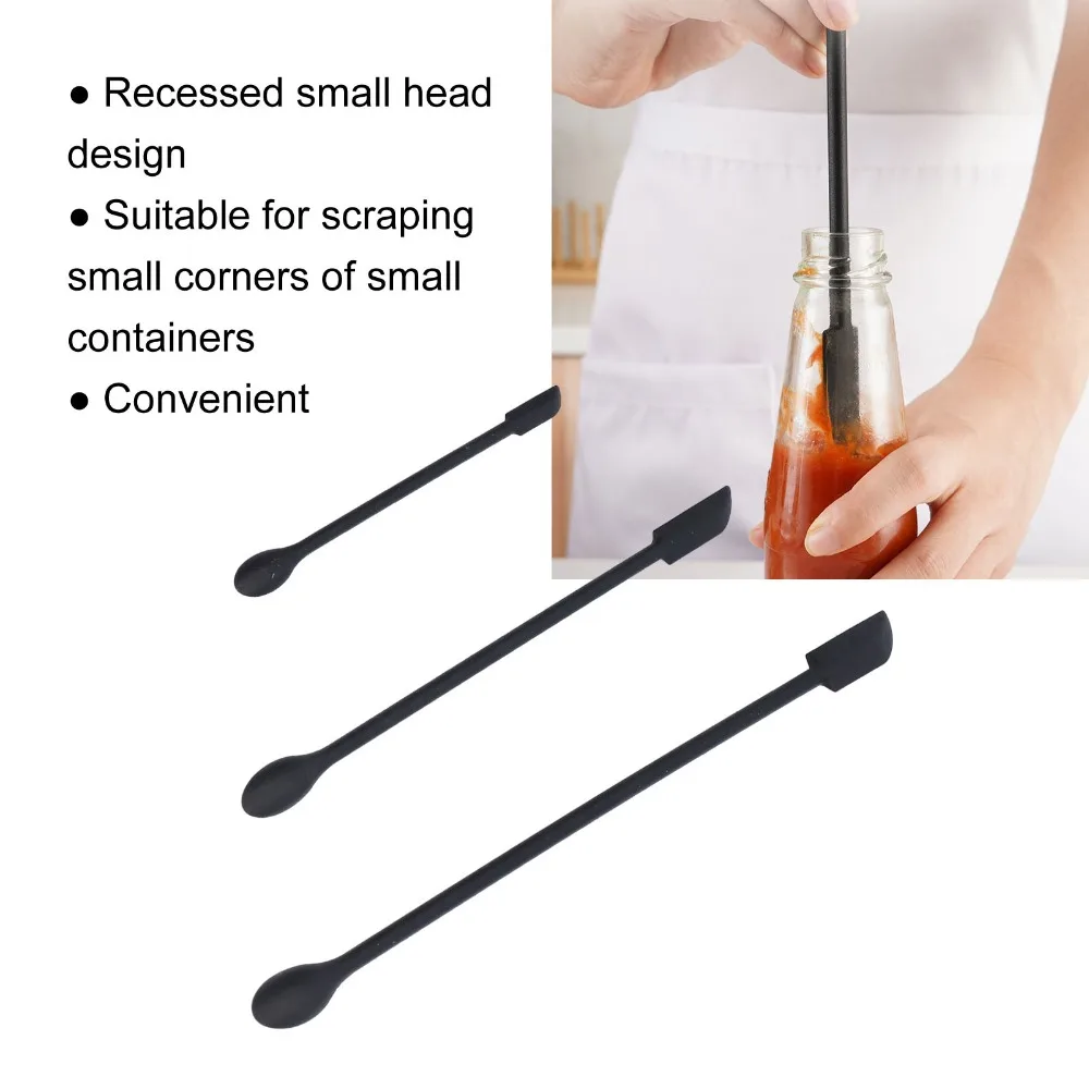 3pcs Food Grade Silicone Silicone Spatula Set Three Sizes Double-headed Double Head Spatula Soft Lightweight Residue Scraper