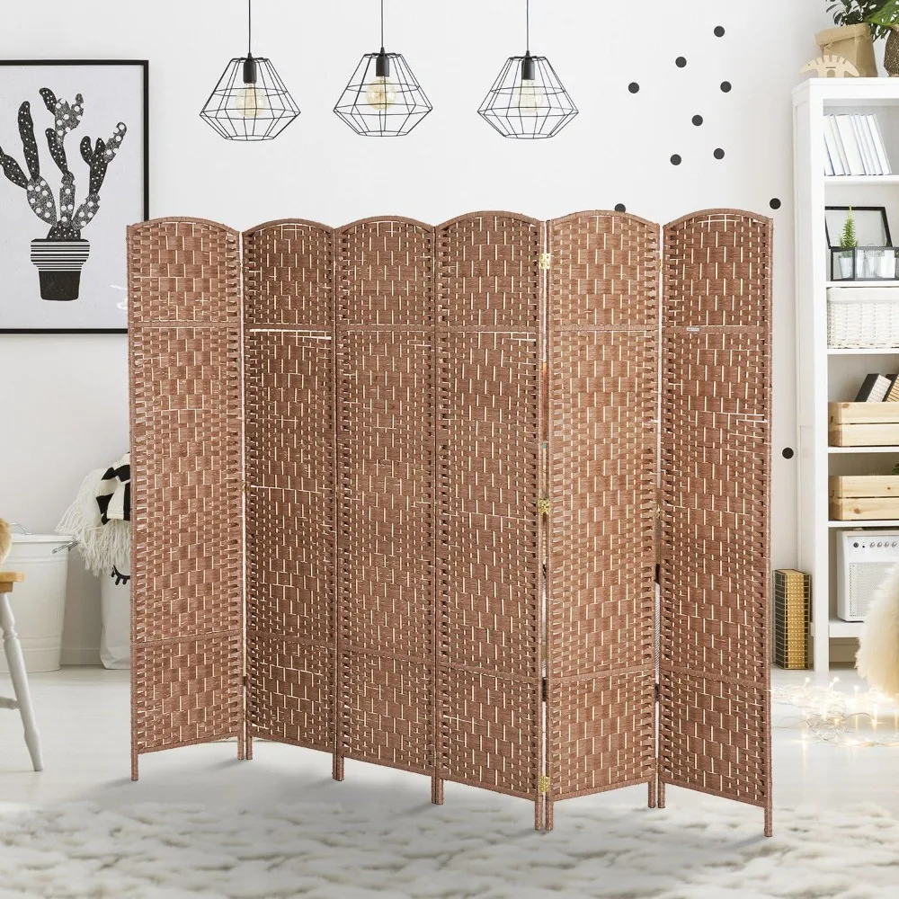 

Room Divider Folding Privacy Screen Tall Portable Wicker Weave Partition Wall Divider for Bedroom Home Office