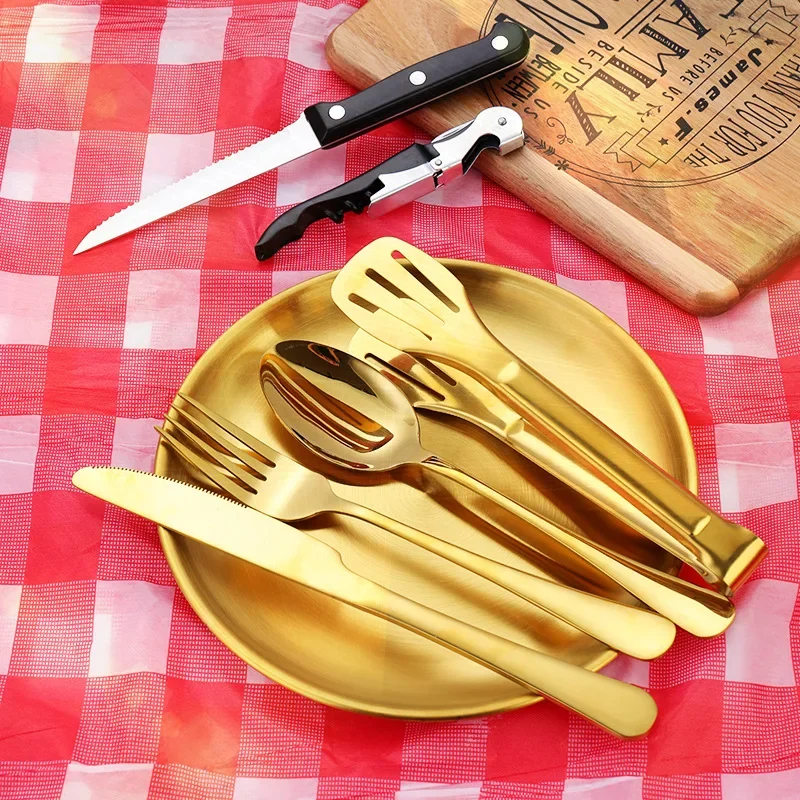 Outdoor Portable Picnic Camping Cutlery Hotel Portable Fork Knife Spoon Food Grade Tableware Cutlery Flatware Set With Case