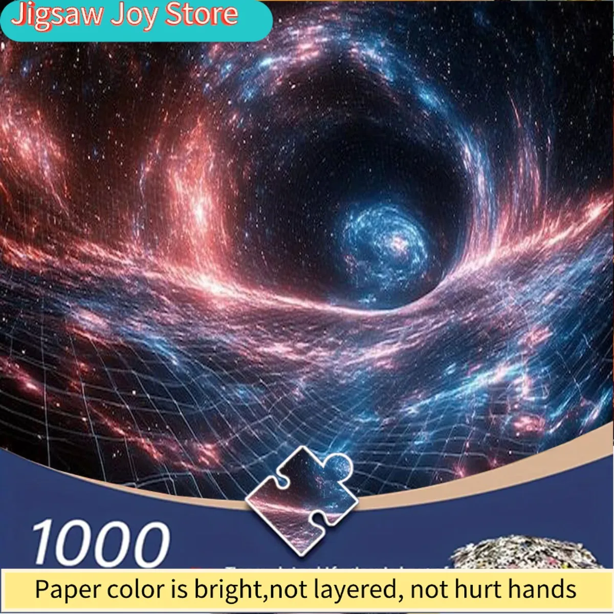 

Пазл для взрослых на 1000 элементов - Космическая спиральная туманность: красно-синяя световая сетка, портативная головоломка для любителей