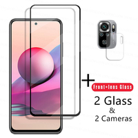 4-in-1 Tempered Glass For Redmi Note 10 Glass For Redmi Note 10T 10S 10 Pro Screen Protector 2.5D Len Film For Redmi 9T 9C 9A 9