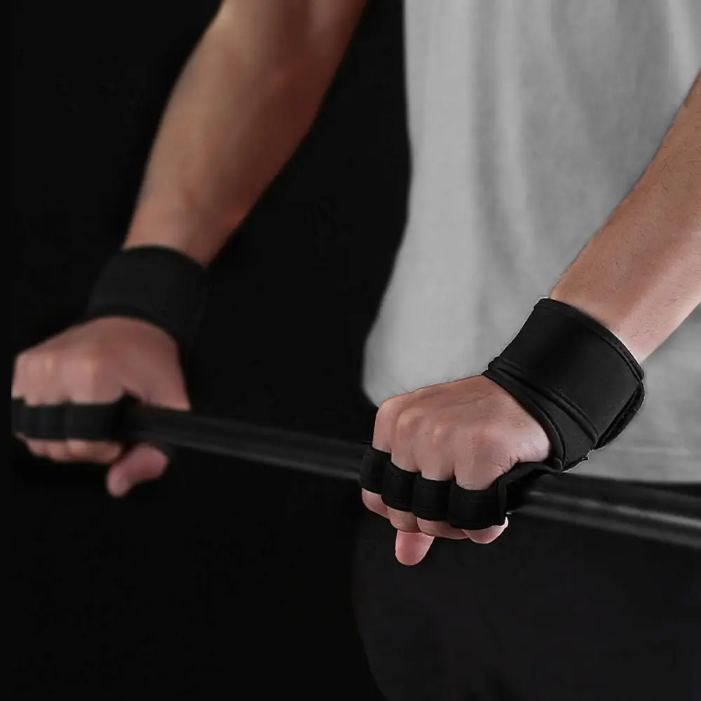 

1 Pair Finger Cot Palm Protector Gloves Non-slip Wear-resistant Fitness Palm Protect Pads Soft Breathable