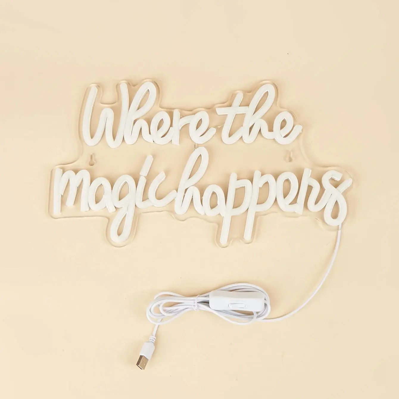 Chi-buy LED Neon Magic Happens USB Powered Neon Signs Decor Lamp Signs Birthday Gift Wall Art For Bedroom Room Bar Shop