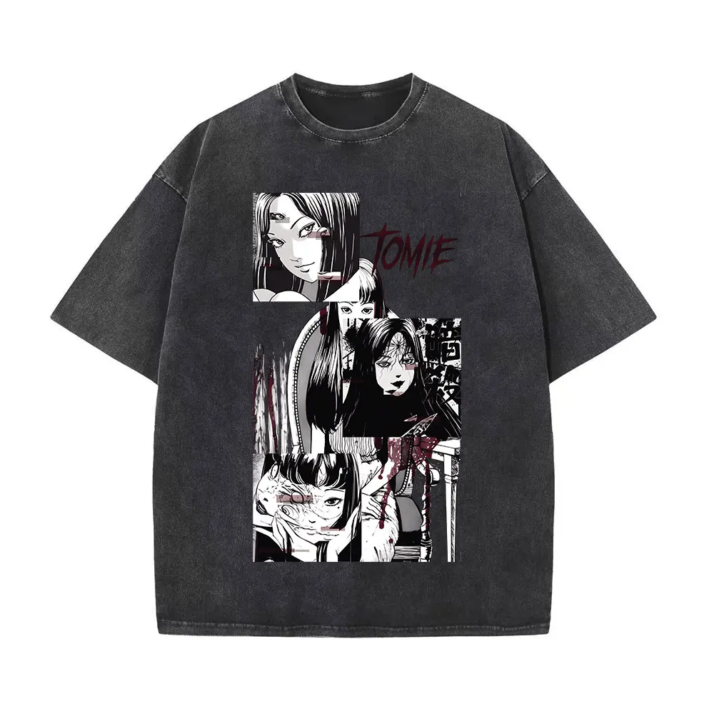 إثارة كوميك كاواكامي تومي طباعة غسلها جديد وصول ملابس رجالي تي شيرت أوم الجرافيك تي شيرت الرجال التي شيرت للرجال