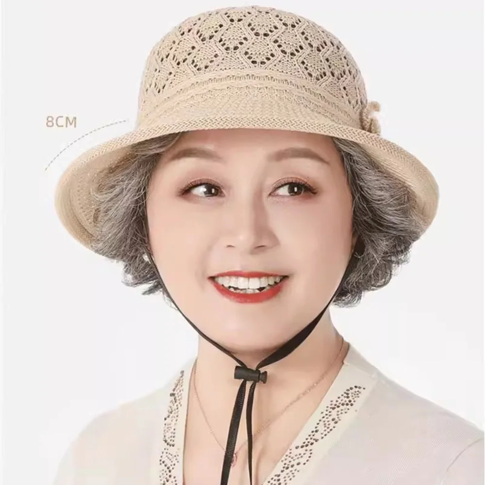 اليدوية حماية الشمس زهرة اللؤلؤ المنسوجة قبعة تنفس مضفر زهرة متماسكة صياد قبعة طوي جوفاء قبعة الشمس السفر
