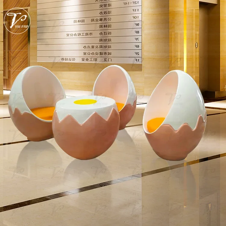 Modern creative fiberglass adult size egg pod shape chair for living room