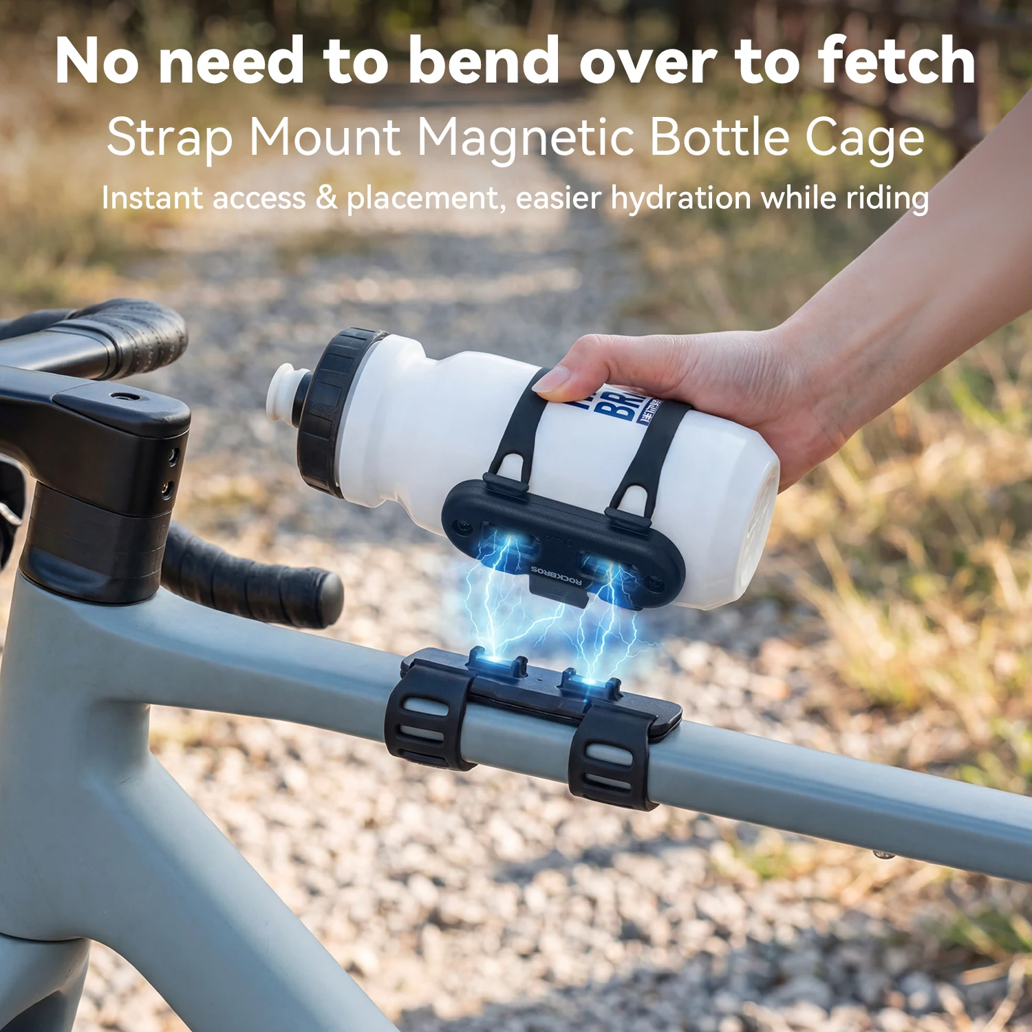 

ROCKBROS Magnetic Bike Water Bottle Holder Quick Attach Release Universal Mount Stable Anti-Shock Design Anti-Drop Kettle Buckle