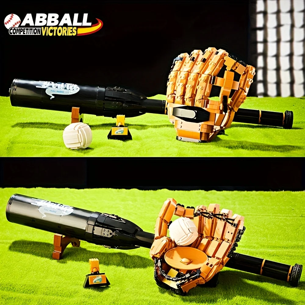 ตัวต่อ MOC อุปกรณ์เบสบอล ชุดประกอบเทคนิค ตัวต่อแบบประกอบเอง ของเล่นกีฬา ของขวัญสำหรับผู้ใหญ่ ของขวัญวันเกิด 968 ชิ้น