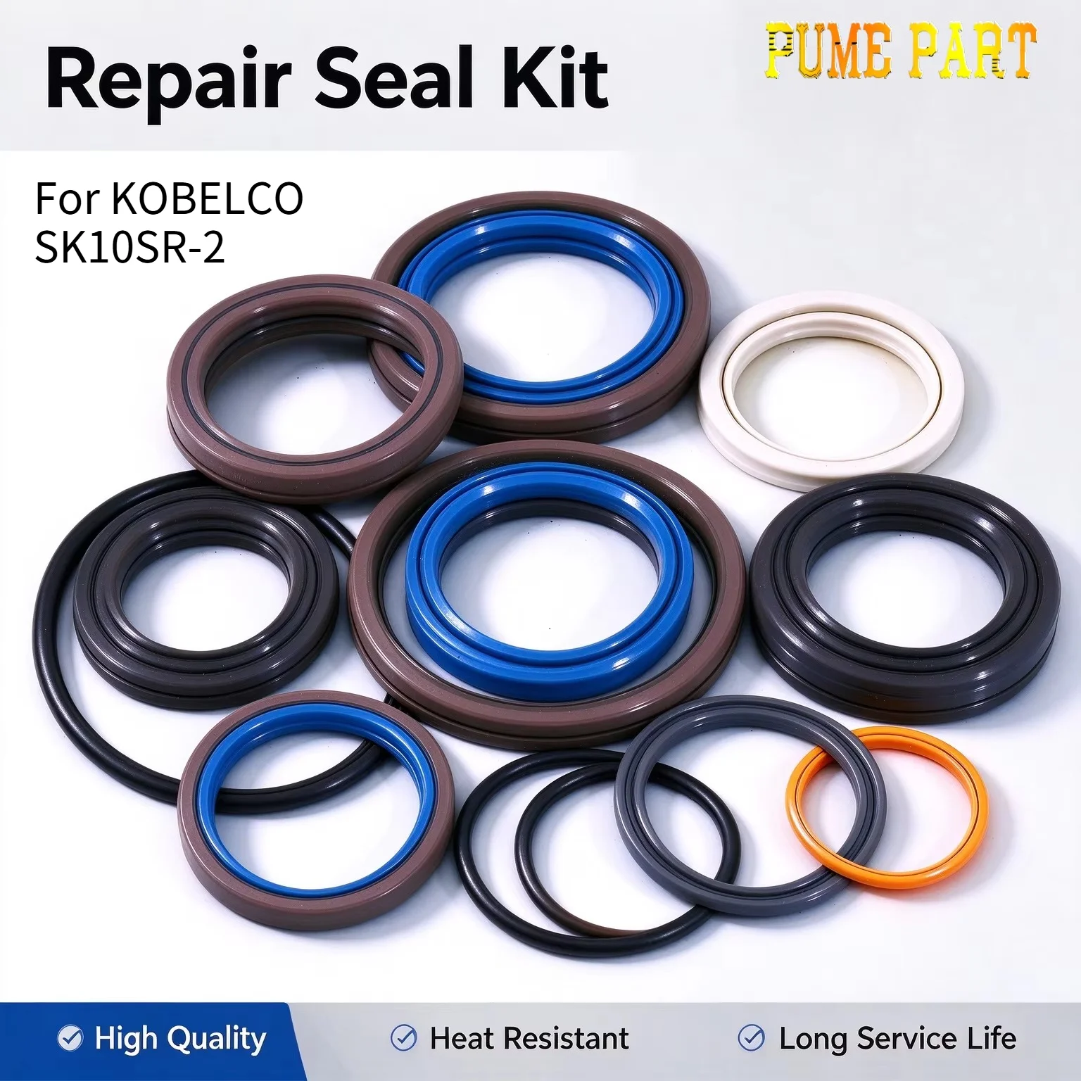 For KOBELCO SK10SR-2 Repair Seals Kit SK10SR 2 Piston Rod Repair kit Nitrile NOK Washer Floating Pressure Set Gasket Gearbox