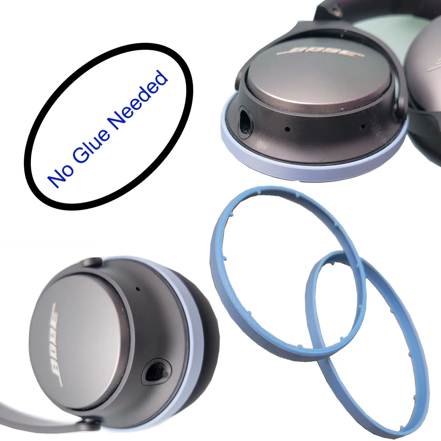 A Custom-Designed Housing Trim of Bose QC25 headphone Speaker Plastic Shell Edge Decorative 0-ring.