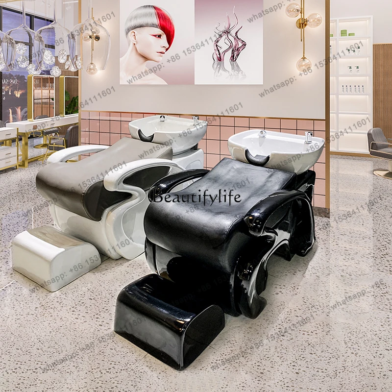 hot Barber shop shampoo flush bed high-end simple semi-reclining hair salon special