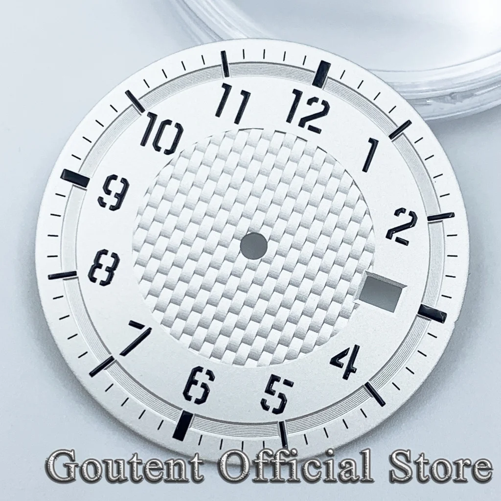 Goutent 34mm Sterile Dial Black Gray Green White Watch Dial Fit NH35 Automatic Movement Watch Faces