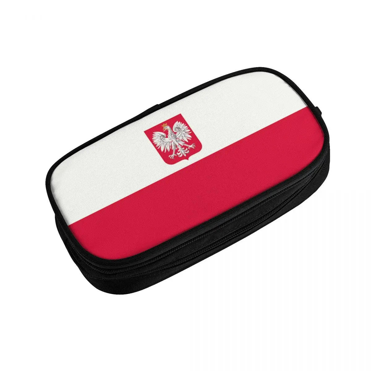 Customized Polish Flag Pencil Case for Girls Boys Big Capacity Pen Box Bag School Supplies