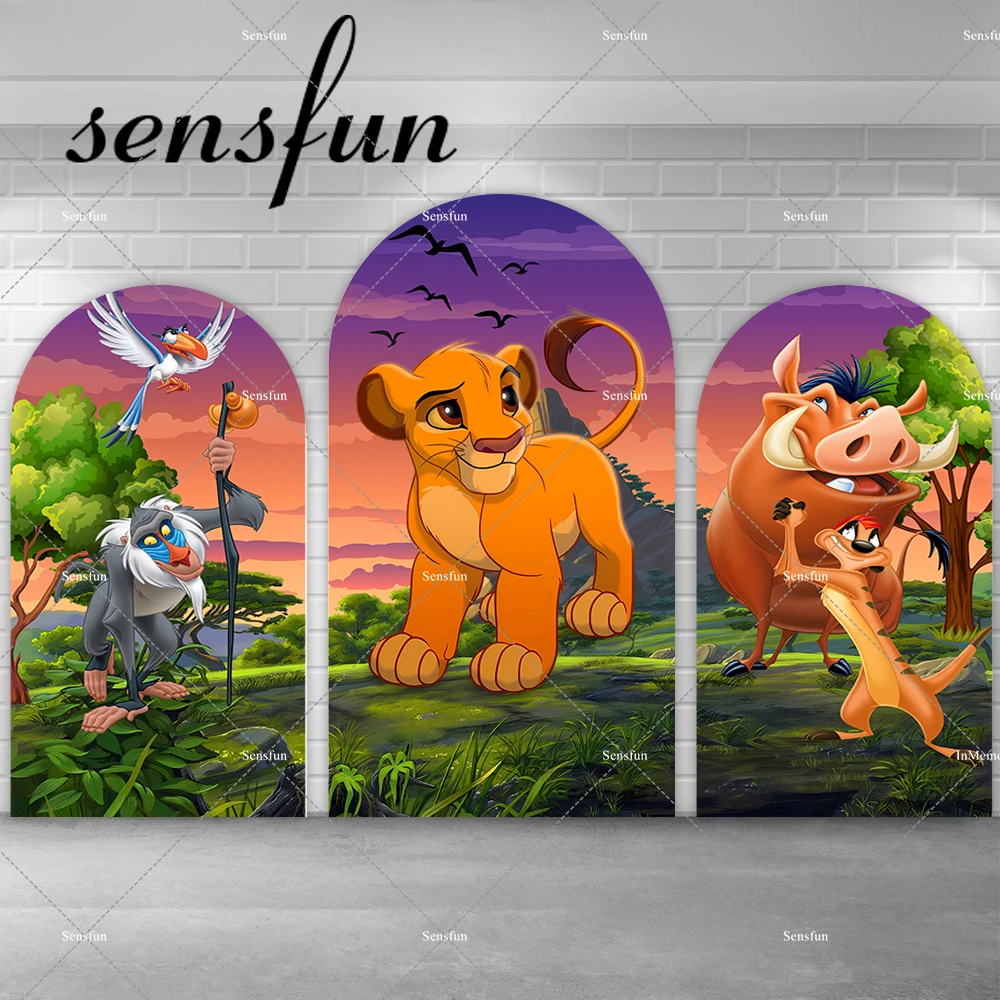 

Lion King Simba Arch Backdrop Cover Chiara Sunset Wall Party Decor Boys Baby Shower 1st Birthday Party Background Arched Banner