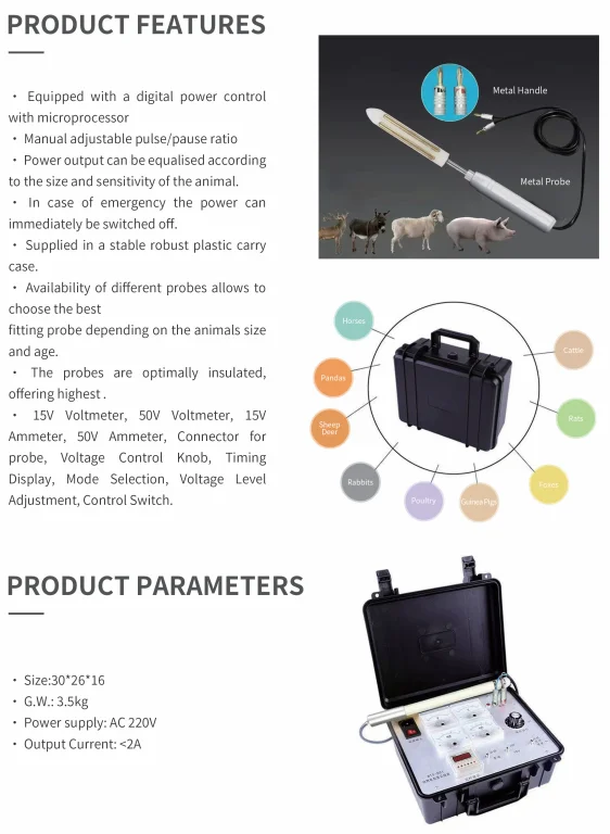 تحفيز المجمع الحيوانات المنوية للخنازير الأغنام الماشية الحصان القذف معدات جمع السائل البيطري القذف الكهربائي