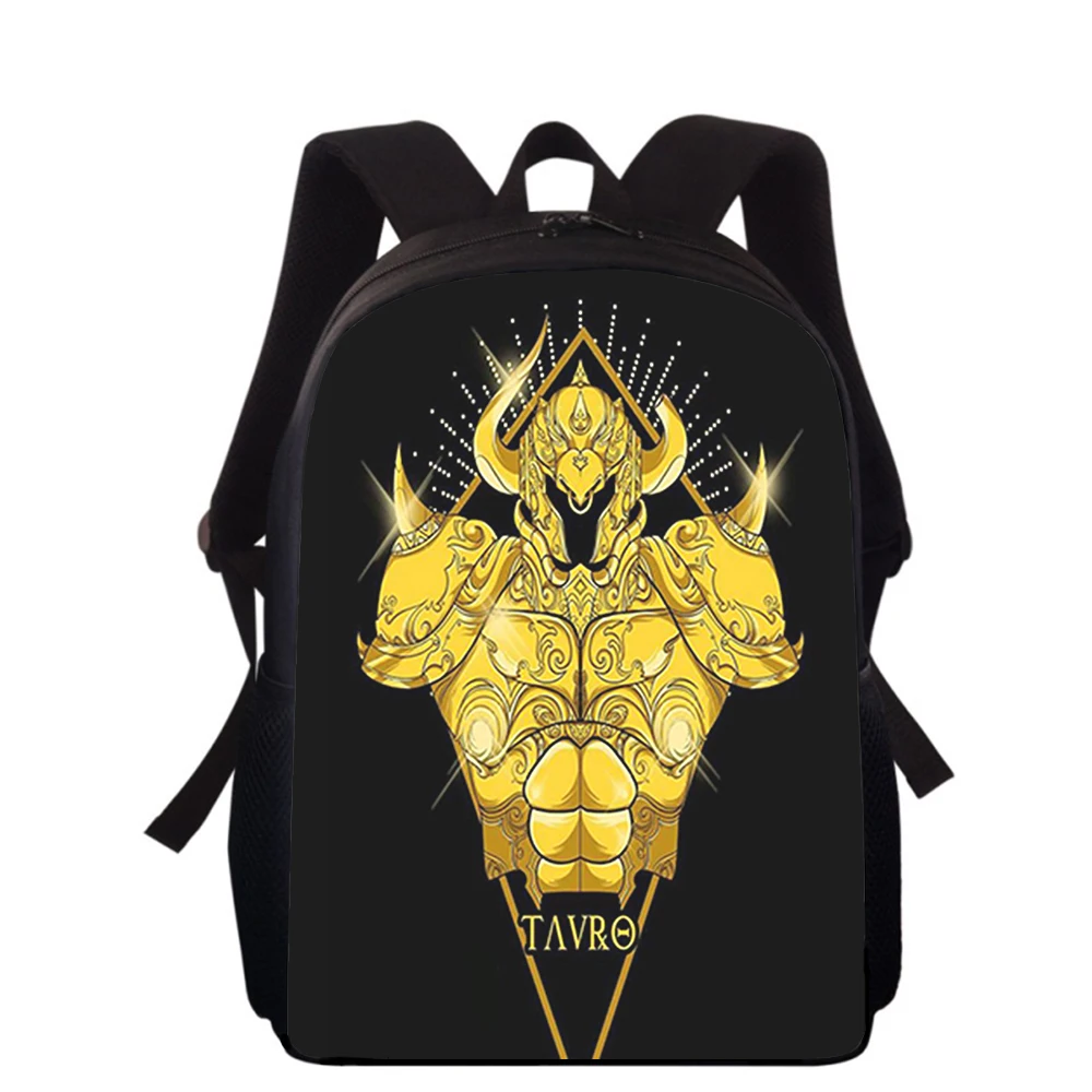 Mochila con estampado 3D de Saint Seiya para niños y niñas, morral de anime japonés de 15 pulgadas para escuela primaria, mochilas para libros