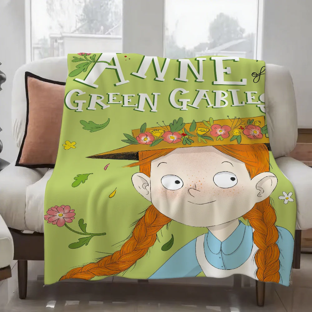 تصميم بطانية لطيف من الرسوم المتحركة آن أوف جرين جابلز خفيف الوزن للنوم والقيلولة وغرفة المعيشة والمكتب والأريكة وجميع المواسم